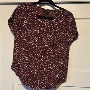 Women's Burgundy Polka Dot Top